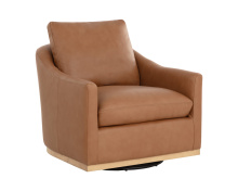 Sunpan 112093 - Corbin Swivel Lounge Chair - Aline Butternut Leather